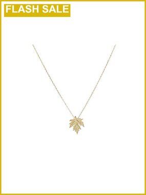 Gold Dainty Maple Leaf Pendant Necklace Fall Autumn Thanksgiving Gift